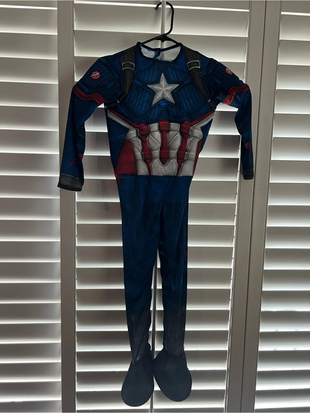 Marvel Captain America Kids Jumpsuit Costume - Blue, Red, White